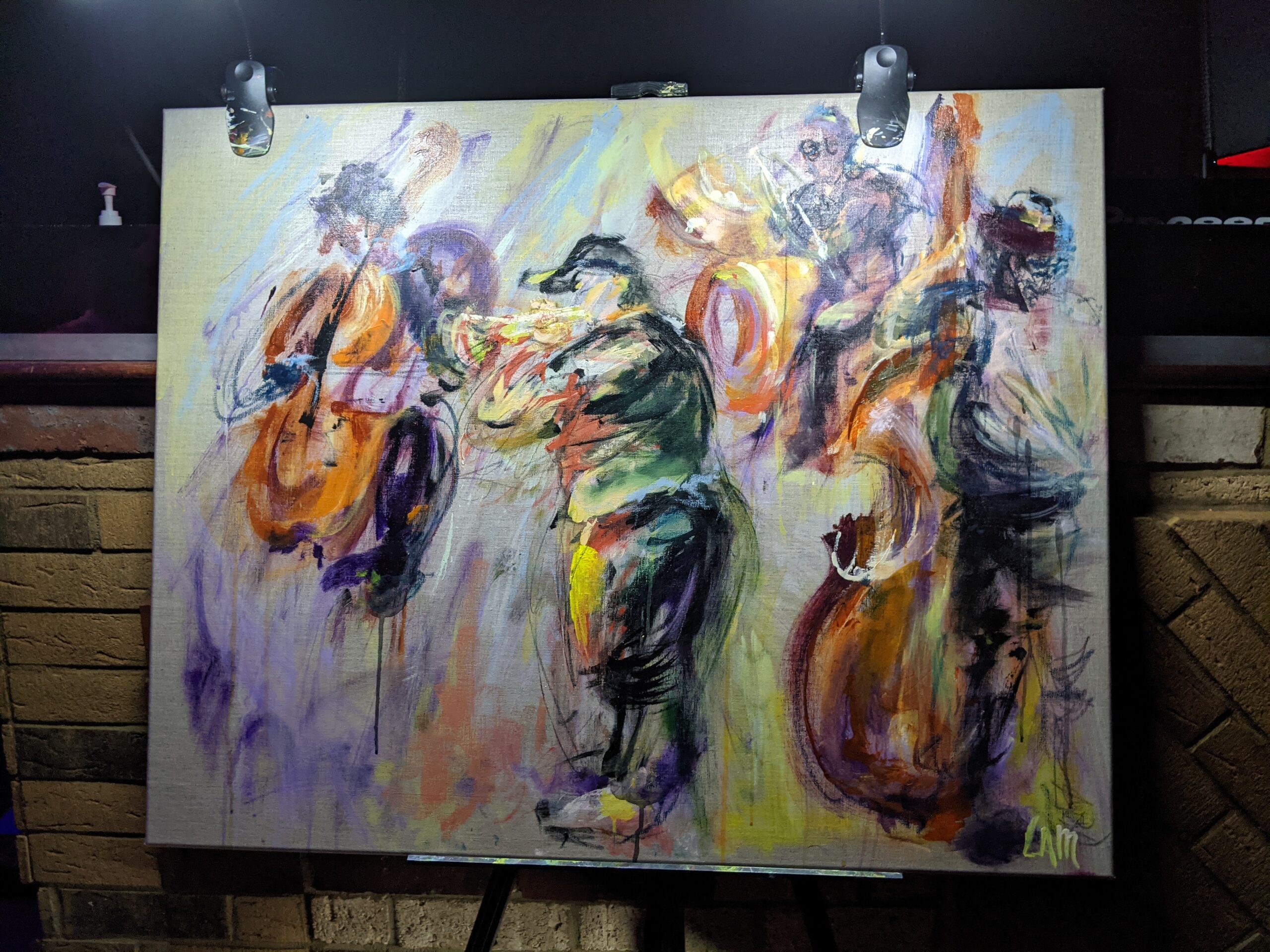 Live painting of Jaimie Branch at Jazz Cafe by Dora Lam